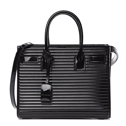 Saint Laurent Ribbed Patent Calfskin Baby Sac De Jour Black 1 of 11
