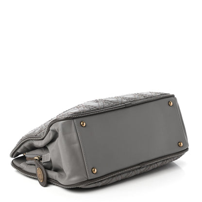 Chanel Calfskin Quilted Stitch Triptych Tote Grey 4 of 10