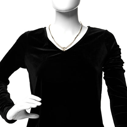 Chanel Pearl Crystal Chain CC Necklace Gold 2 of 5