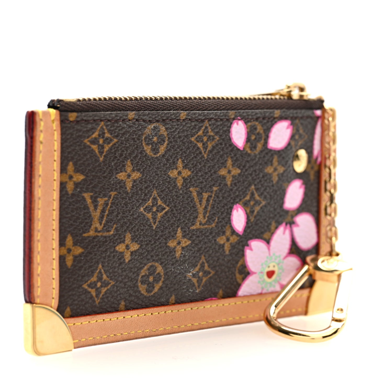 Monogram Cherry Blossom Key Pouch Brown