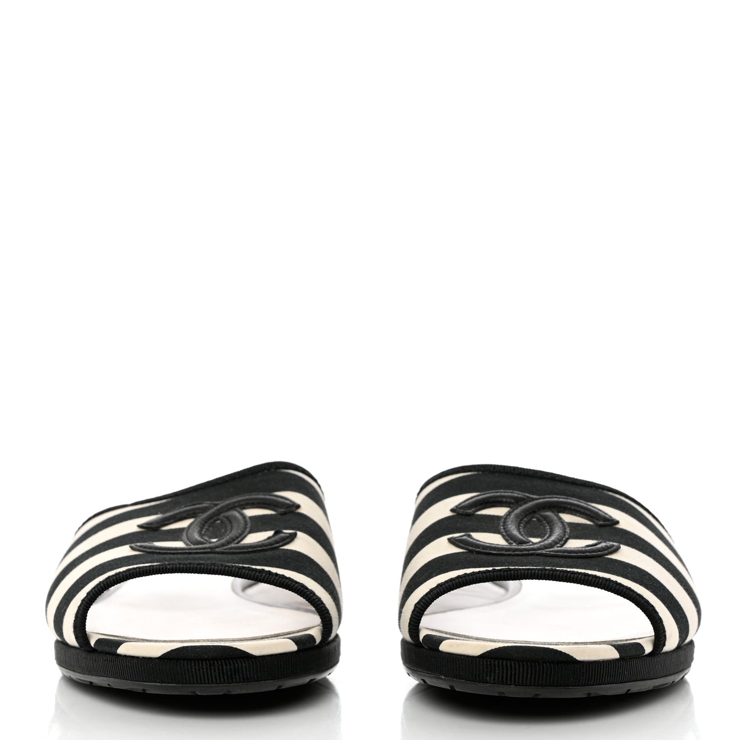 Striped CC Mules 41 Black White