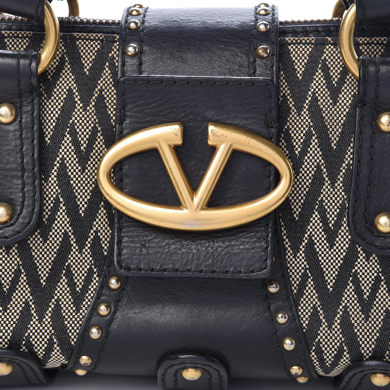 Valentino Garavani Jacquard Print V logo Shoulder Bag Black 13 of 19