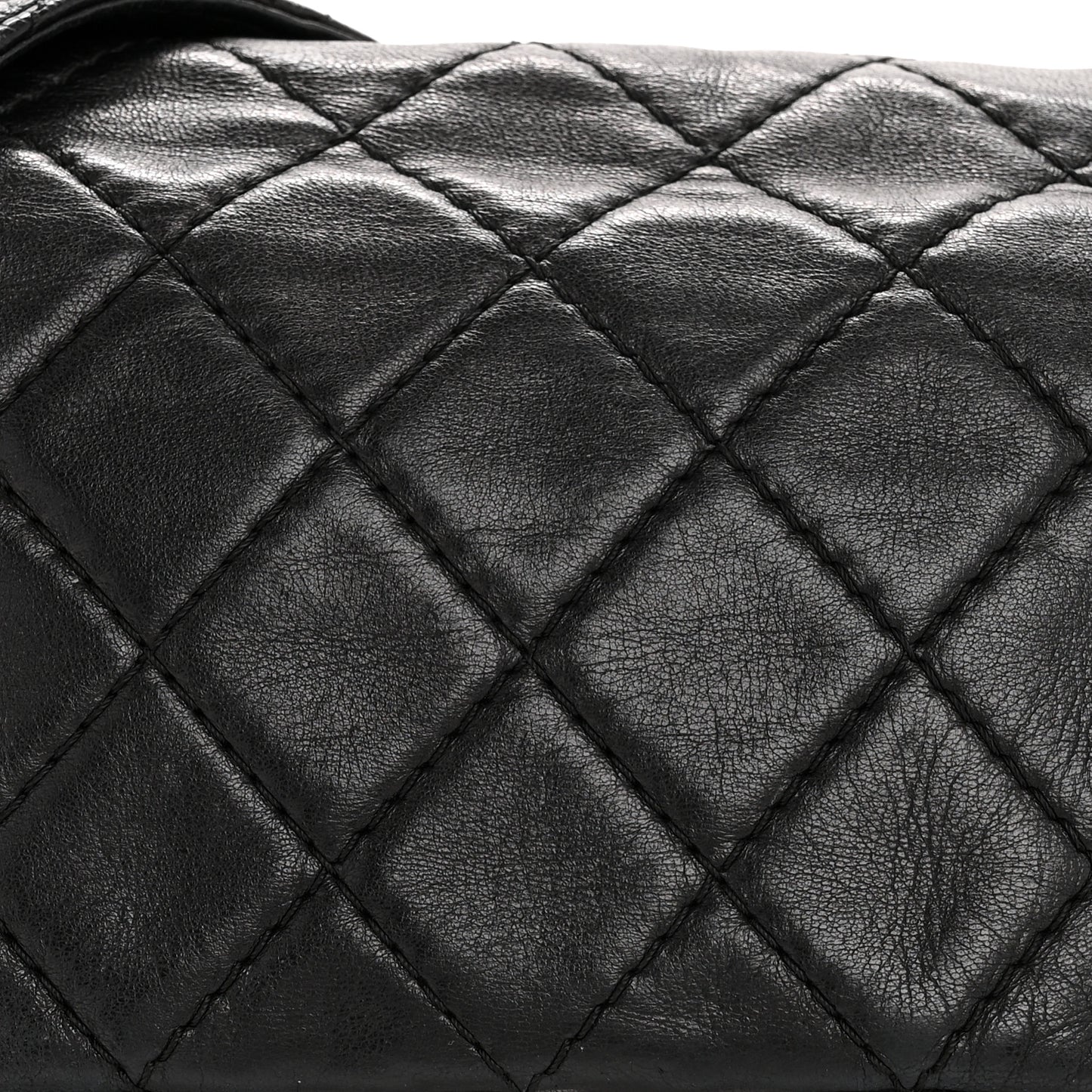 Lambskin Quilted Jumbo Icons Secret Label Flap Black