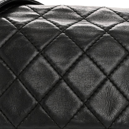 Chanel Lambskin Quilted Jumbo Icons Secret Label Flap Black 8 of 16