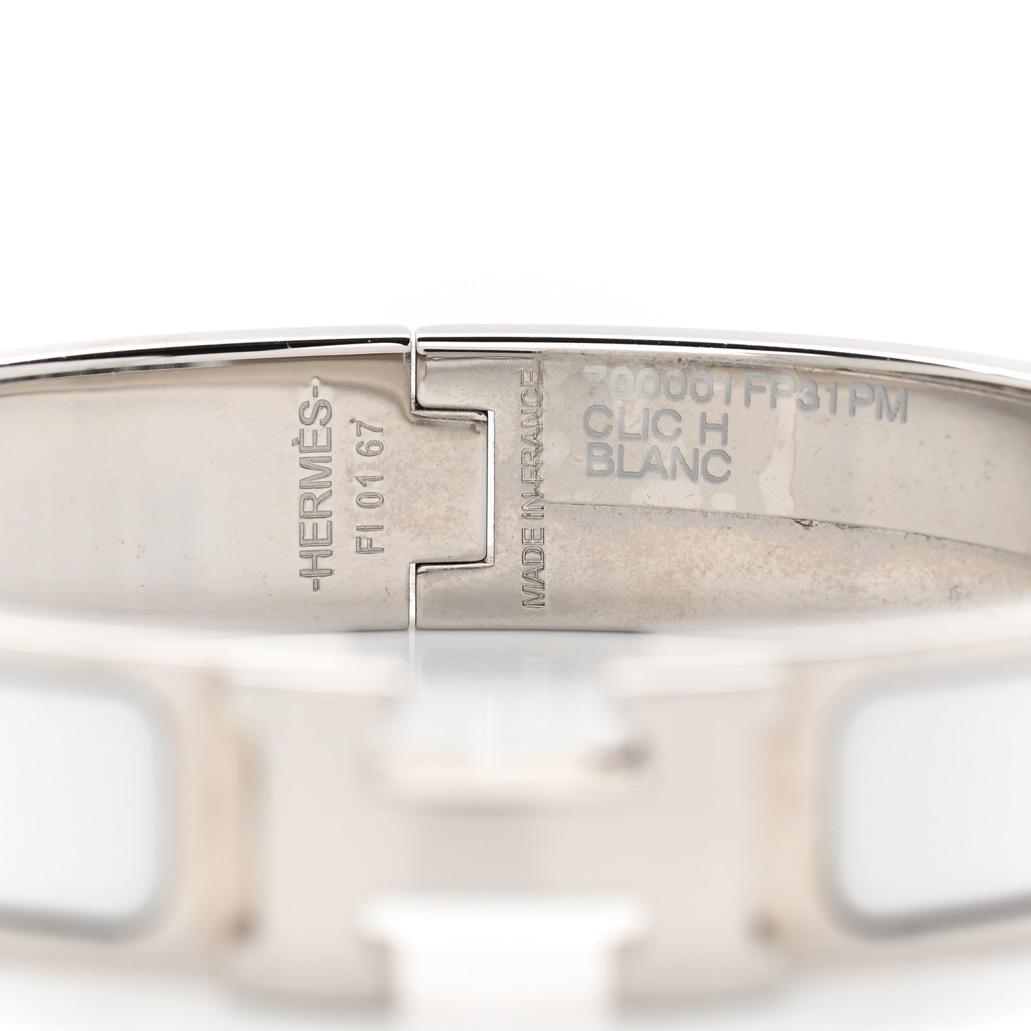 Hermes Enamel Narrow Clic Clac H Bracelet PM White 5 of 5