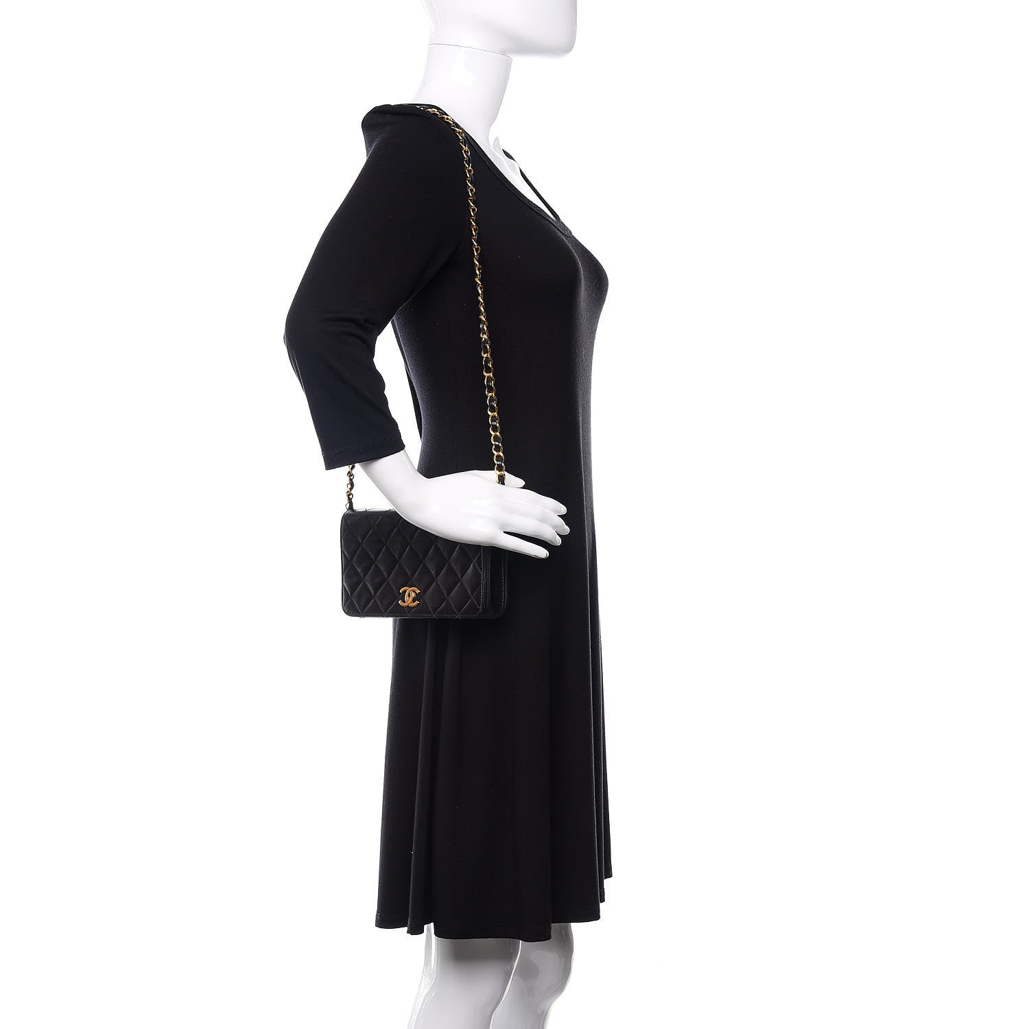 Chanel Lambskin Quilted Mini Flap Black 2 of 12