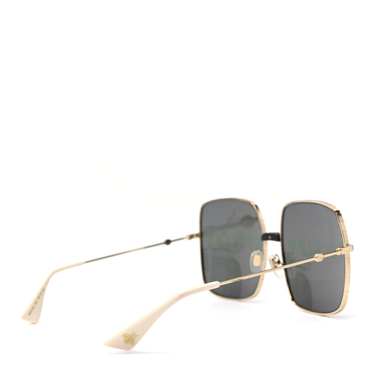 Metal Rectangular Guccify Frame Sunglasses GG0414S Gold