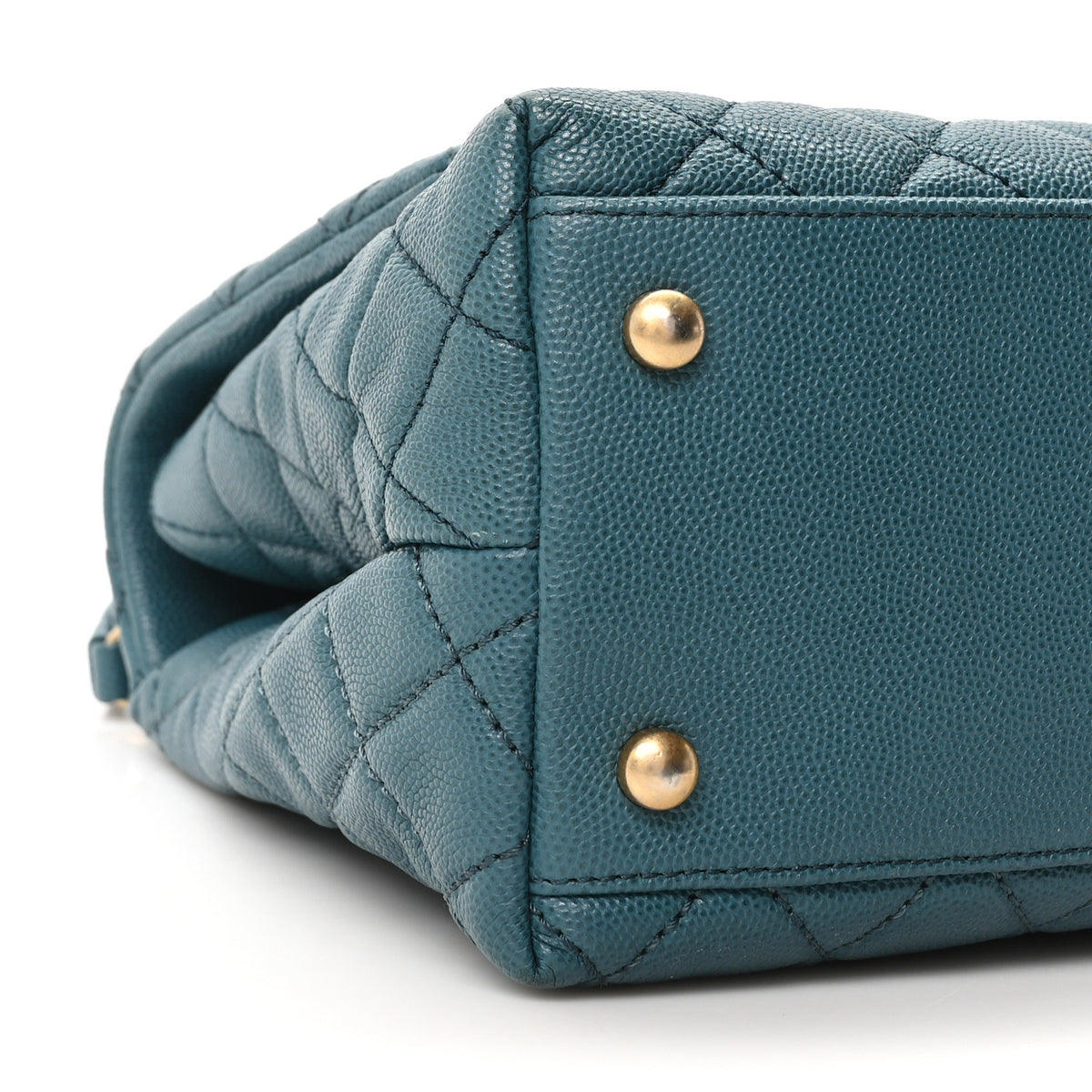 Caviar Quilted Medium Coco Lizard Embossed Handle Flap