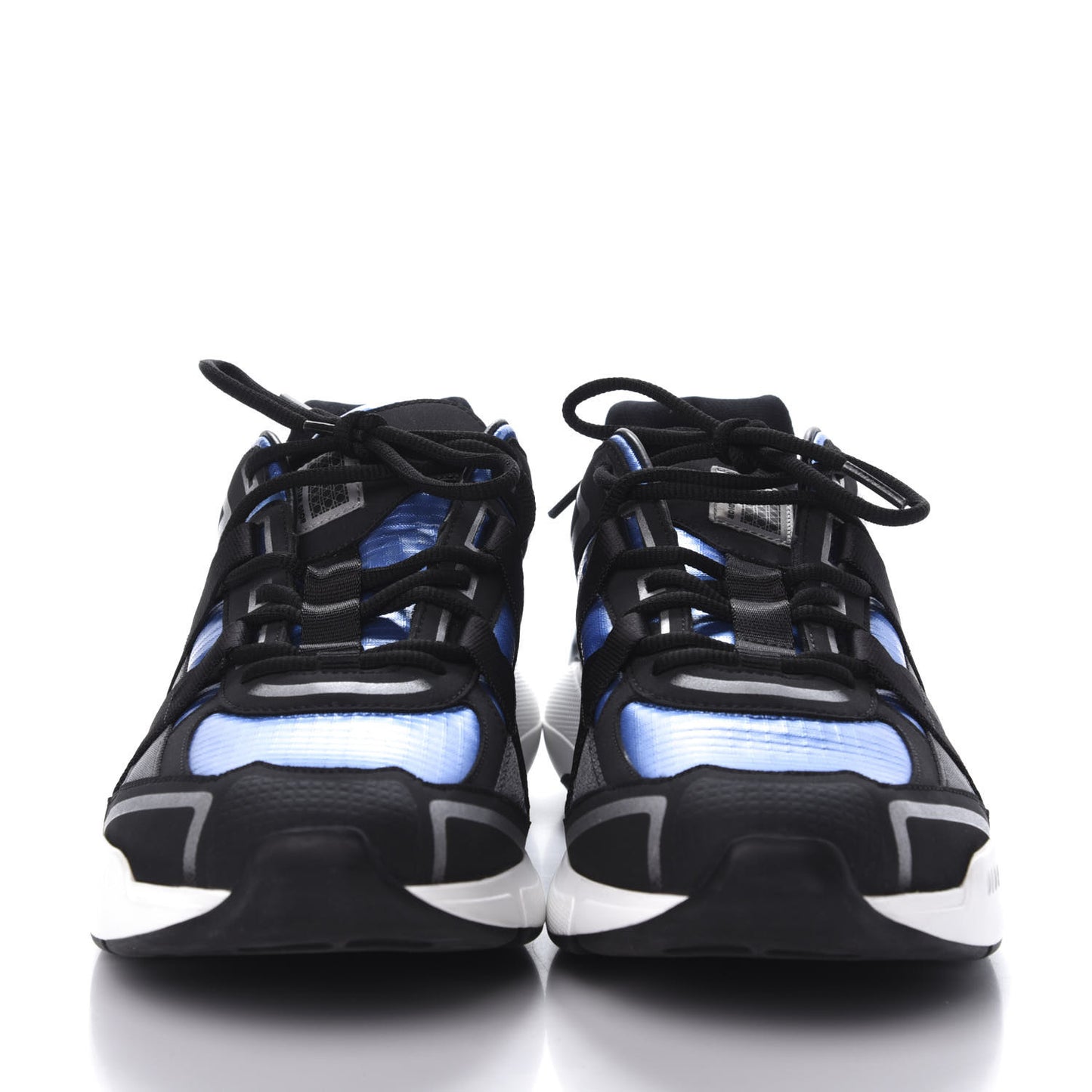 X Sorayama Ripstop Nylon Calfskin Mens B24 Runtek Sneakers 43 Blue Black