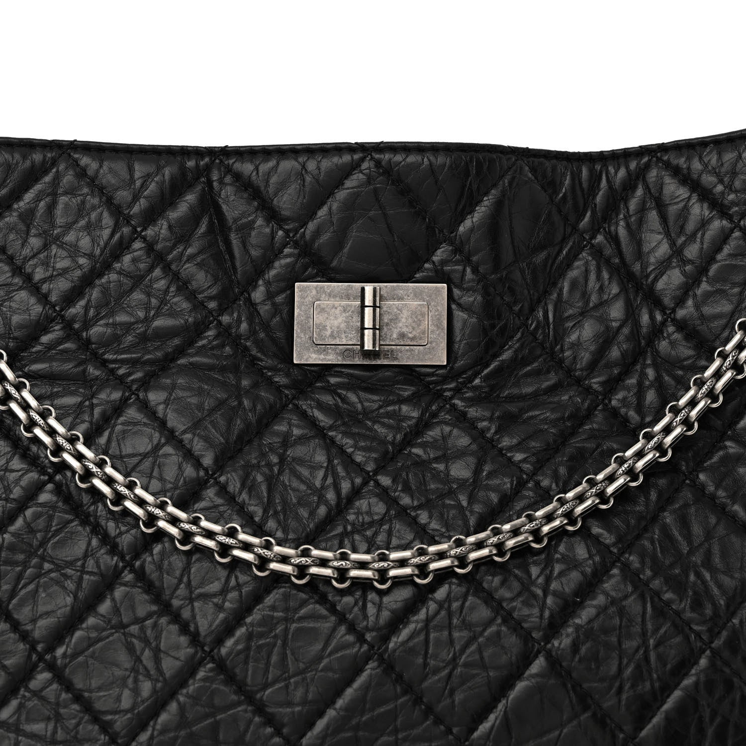 Chanel Aged Calfskin Reissue 2.55 Tote Black 8 of 15