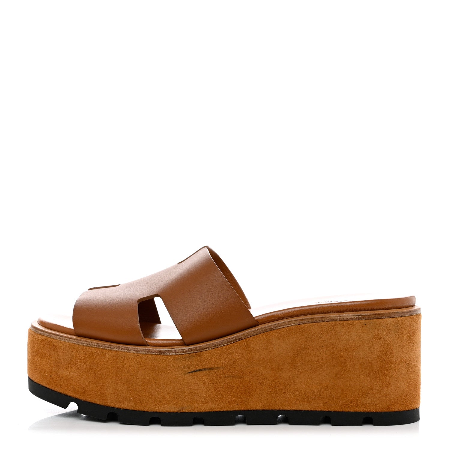 Hermes Calfskin Suede Eze 30 Sandals 38 Naturel 1 of 8