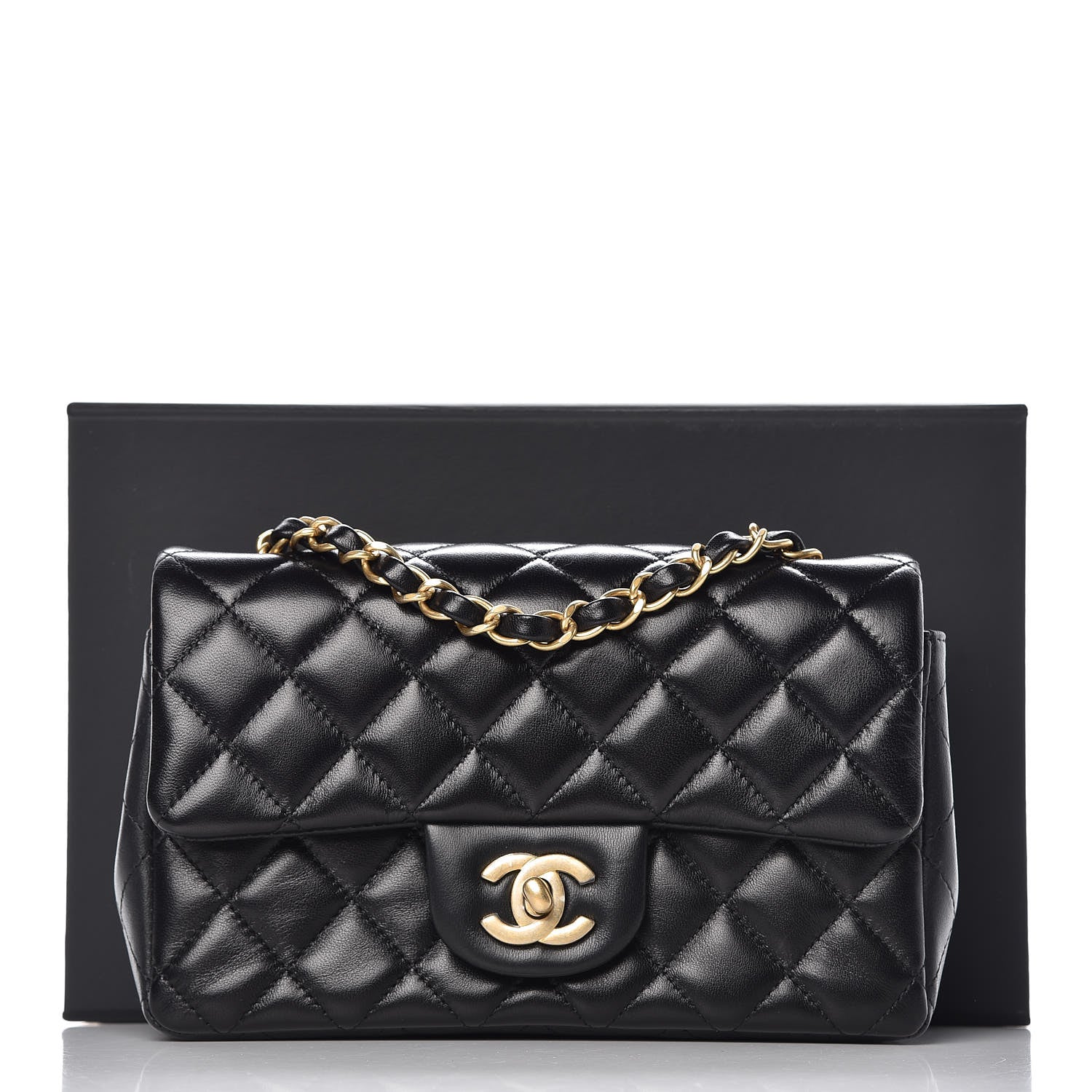 Chanel Lambskin Quilted Mini Rectangular Flap Black 9 of 9