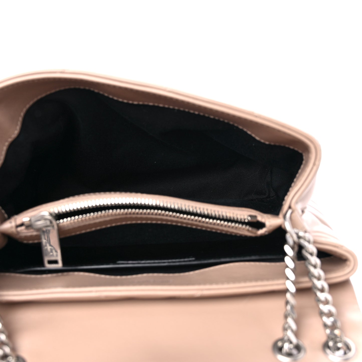 Calfskin Y Quilted Monogram Small Loulou Chain Satchel Dark Beige