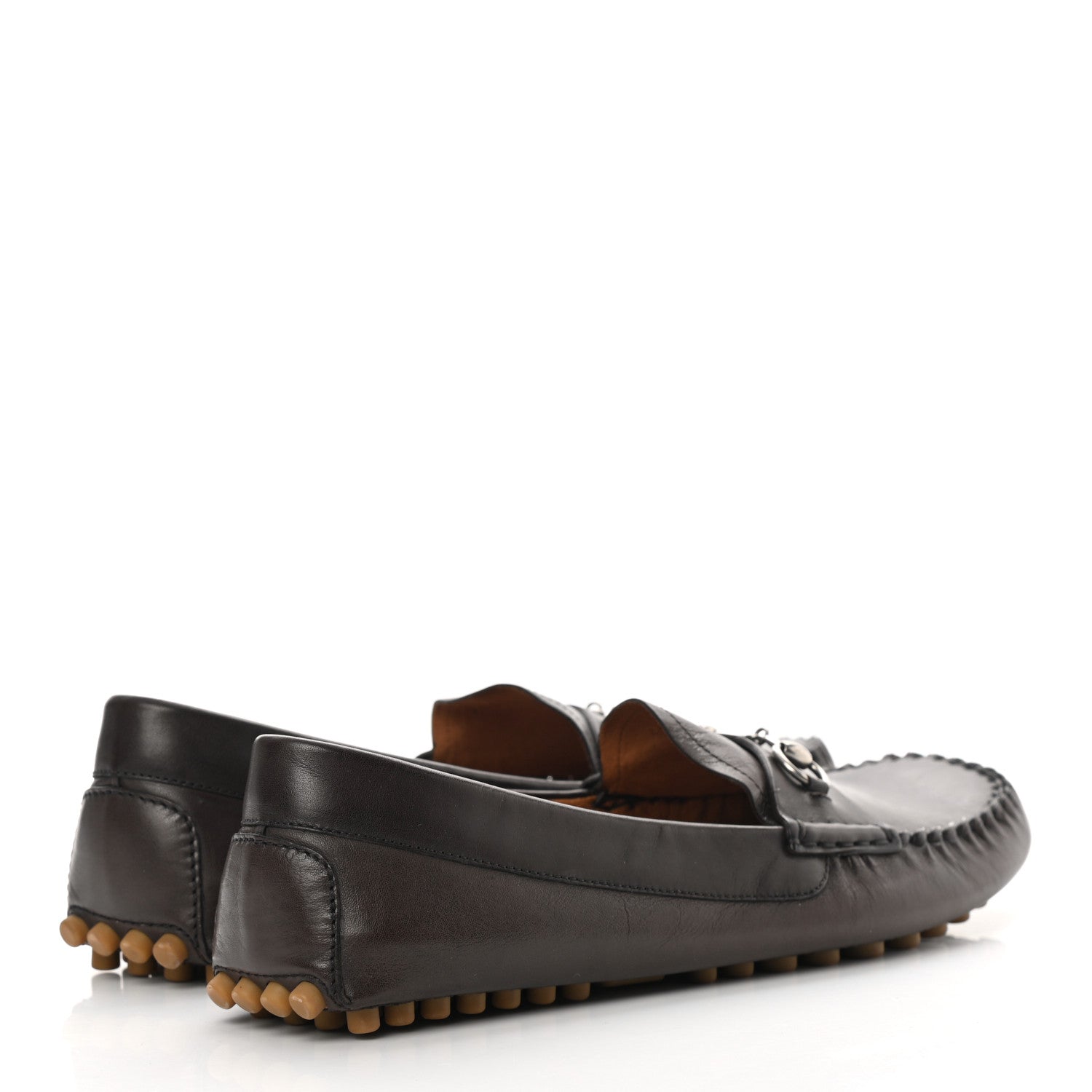 Gucci Calfskin Womens Horsebit Driver Loafer 41 Brown 4 of 10