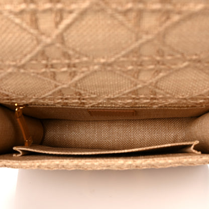 Christian Dior Raffia Calfskin 30 Montaigne Flap Bag Beige 5 of 8