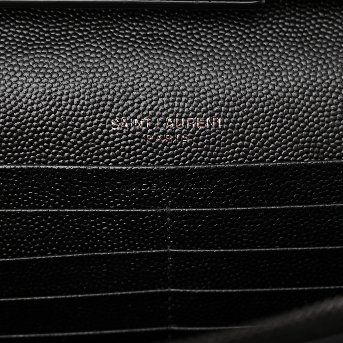Grain De Poudre Matelasse Chevron Monogram Monochrome Chain Wallet Black