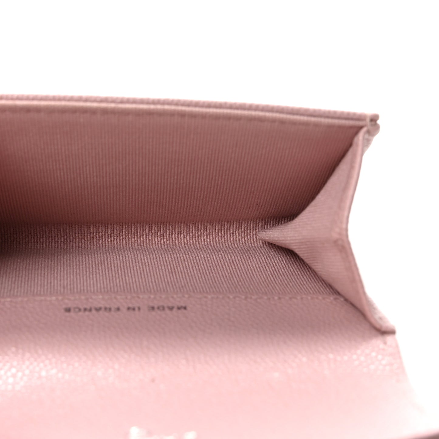 Caviar Quilted Flap Card Holder Wallet Light Pink