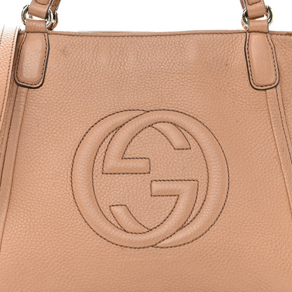 Gucci Pebbled Calfskin Small Soho Top Handle Bag Camelia 8 of 19