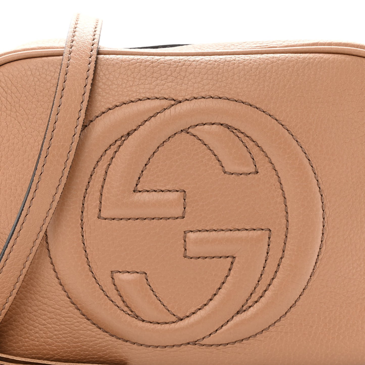 Pebbled Calfskin Small Soho Disco Bag Camelia