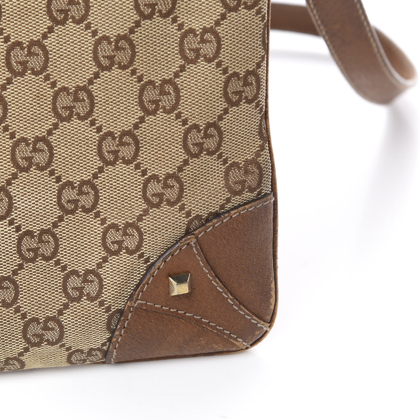 Monogram Studded Messenger Brown