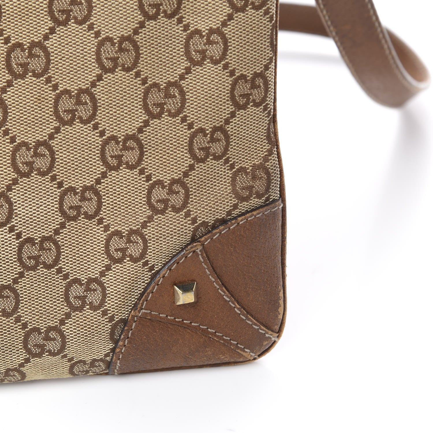 Gucci Monogram Studded Messenger Brown 16 of 19
