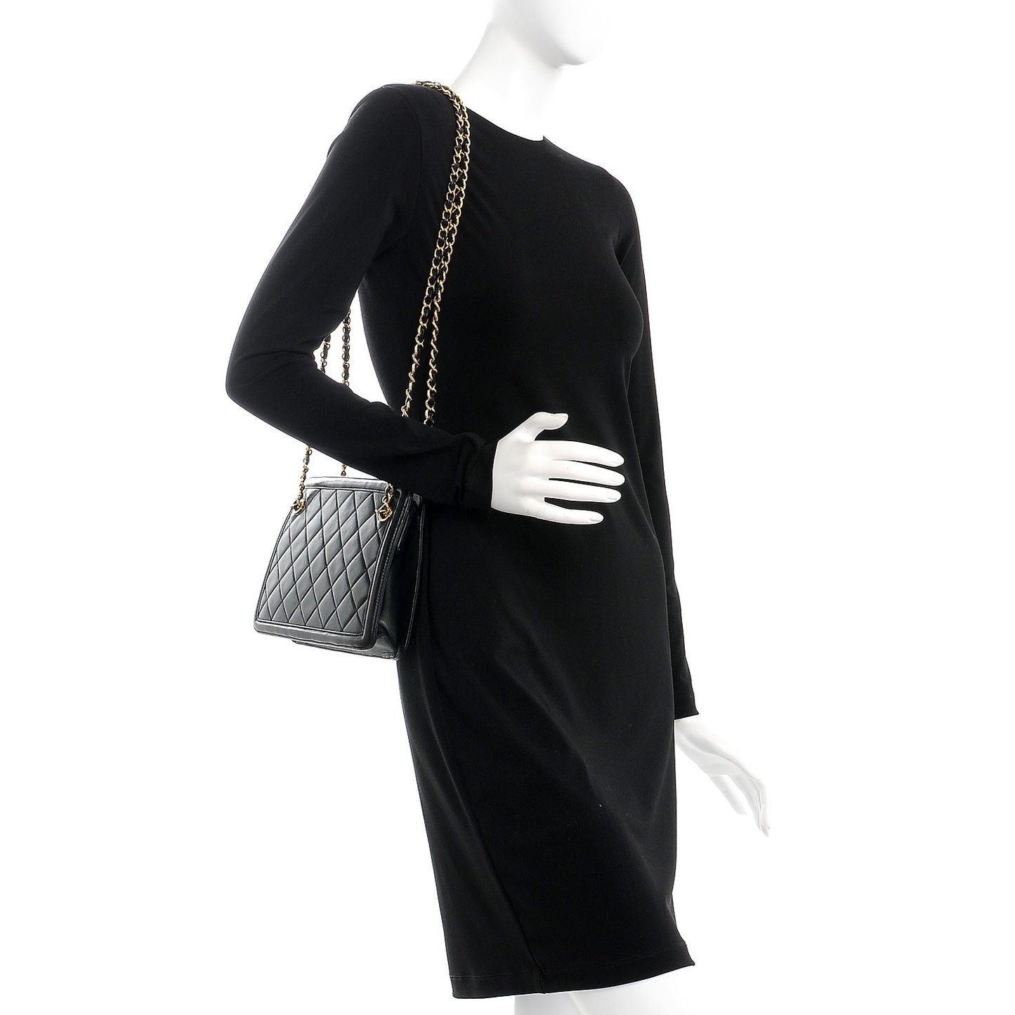 Lambskin Quilted Tassel Bag Black