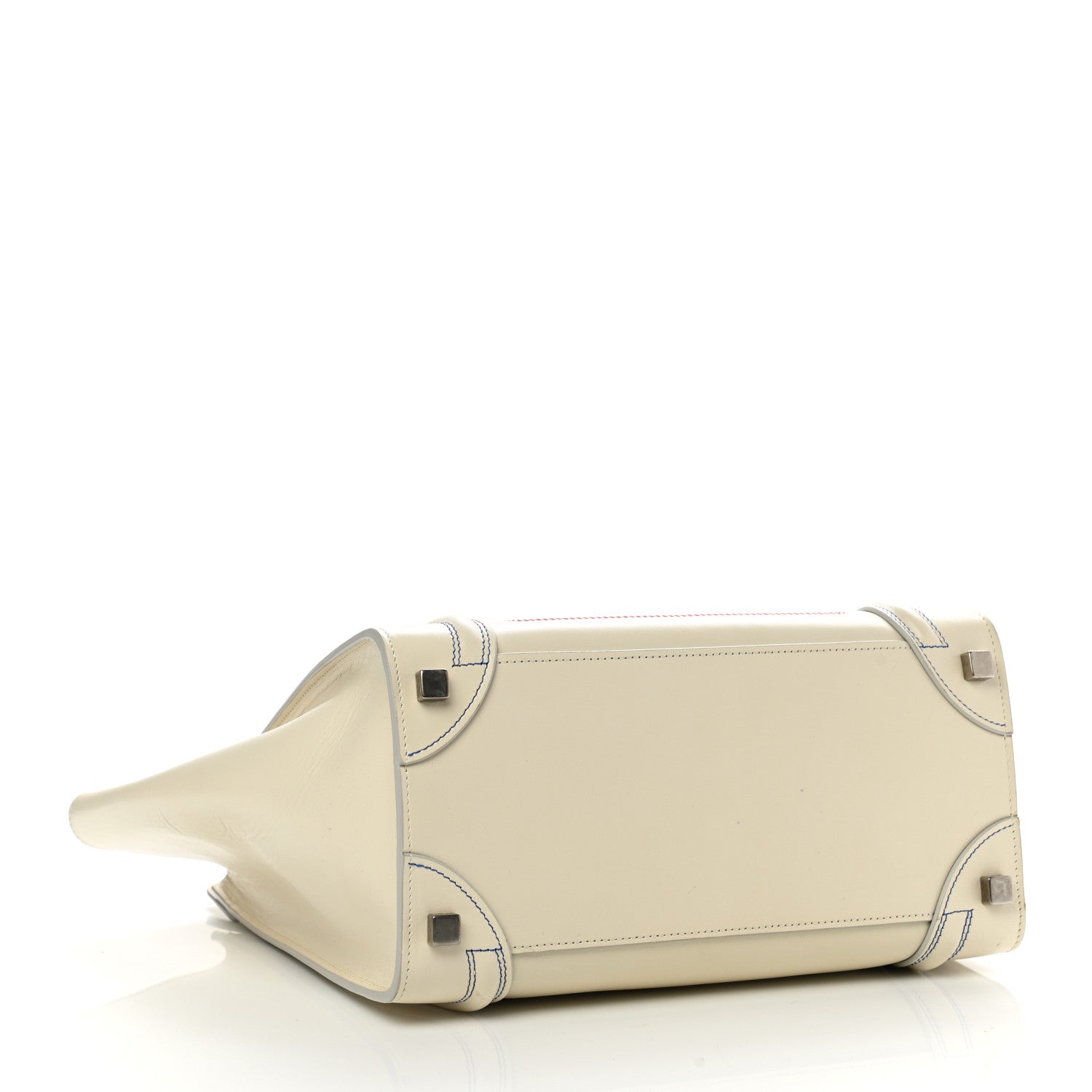 Celine Smooth Calfskin Multicolor Double Stitching Micro Luggage White 4 of 14