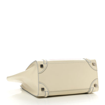 Celine Smooth Calfskin Multicolor Double Stitching Micro Luggage White 4 of 14