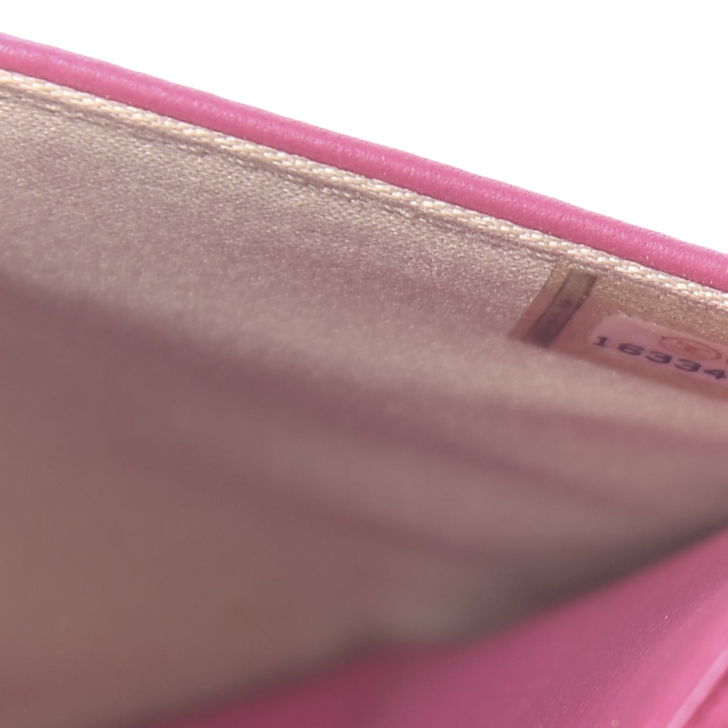 Lambskin Camellia Embossed Wallet On Chain WOC Pink