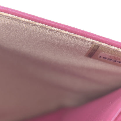 Chanel Lambskin Camellia Embossed Wallet On Chain WOC Pink 8 of 12