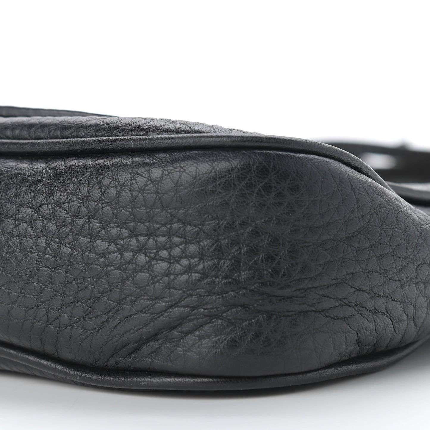 Pebbled Calfskin Medium Soho Flap Crossbody Black