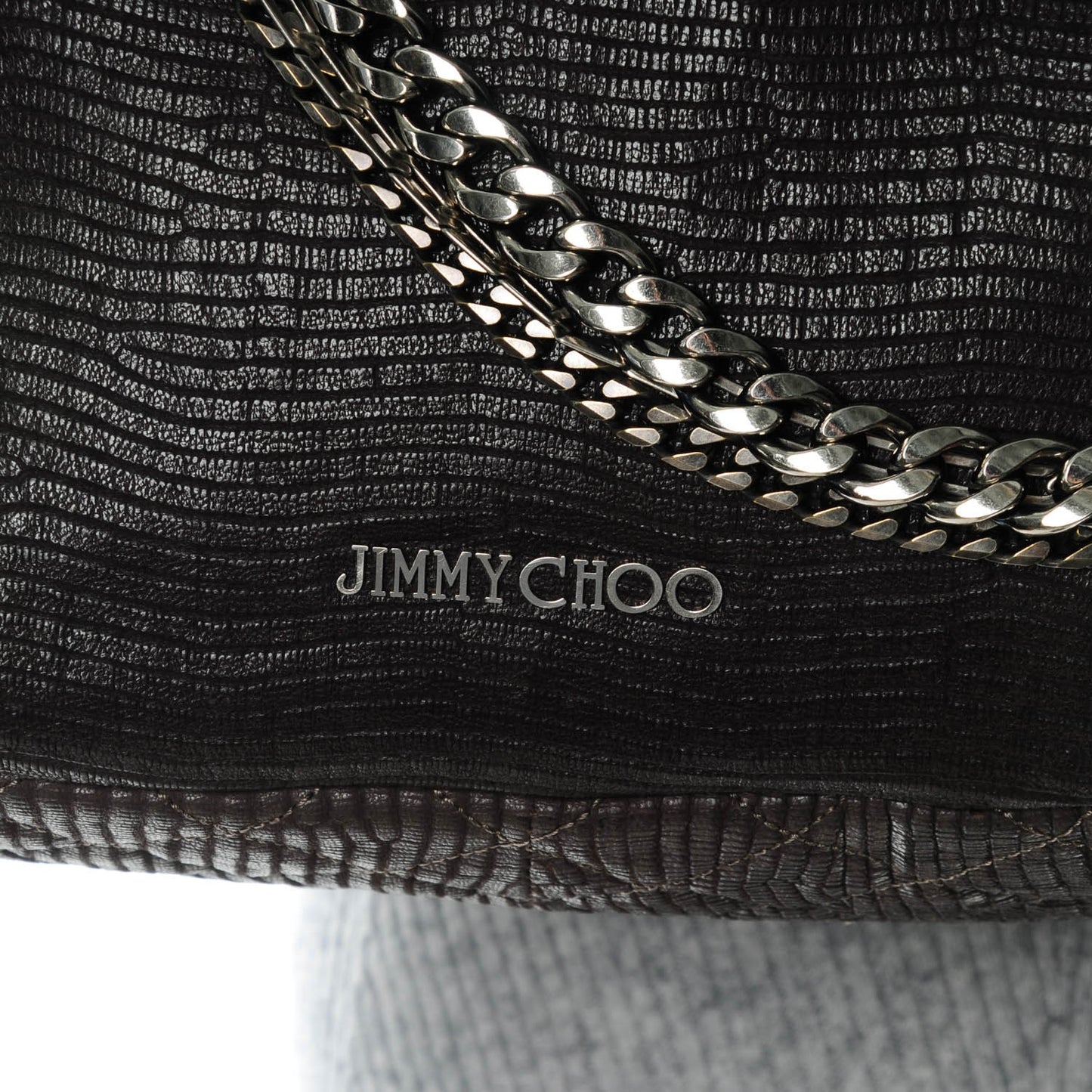 Lizard Embossed Large Boho Biker Hobo Quartz