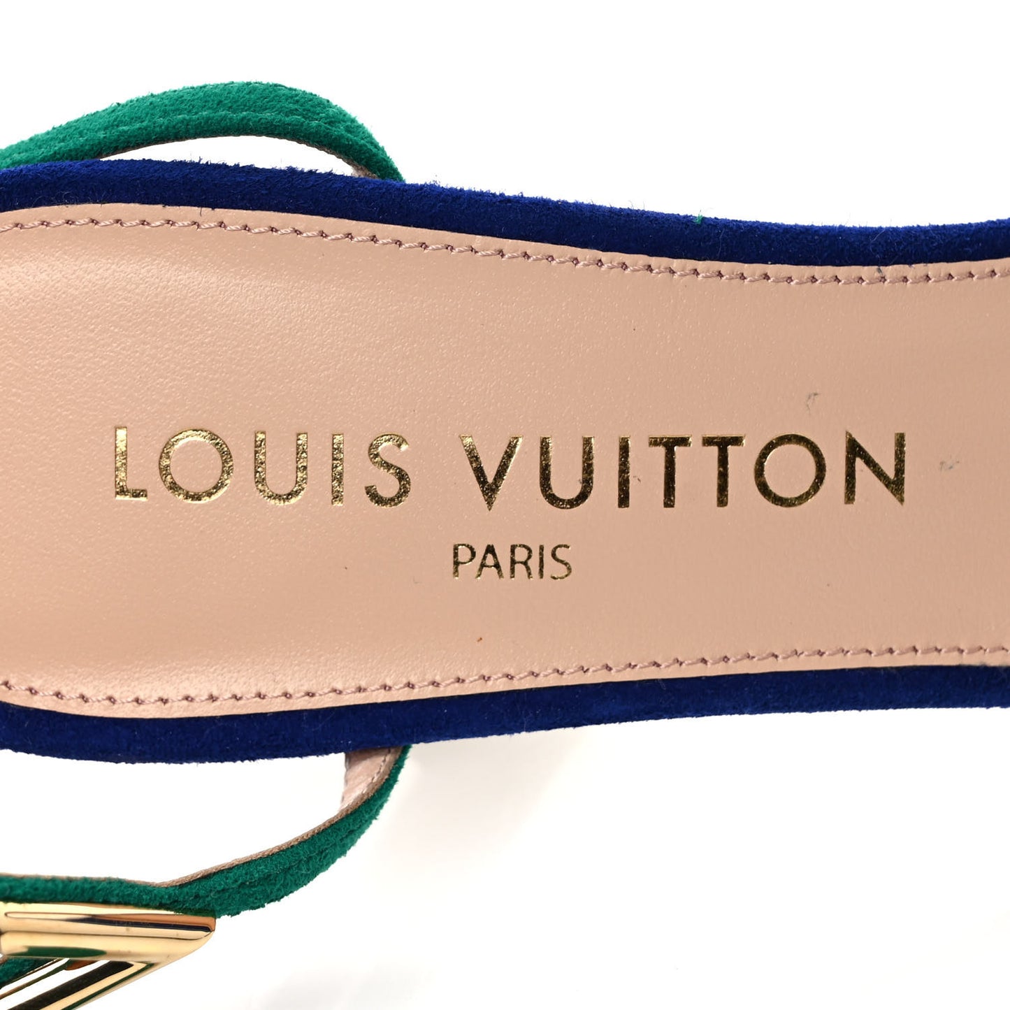 Suede Goatskin Blossom Sandals 38 Blue