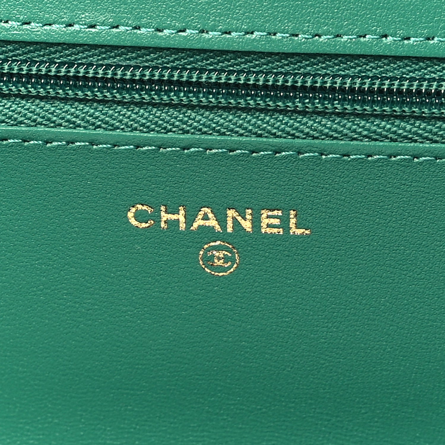 Chanel Lambskin Quilted Wallet On Chain WOC Green 6 of 11