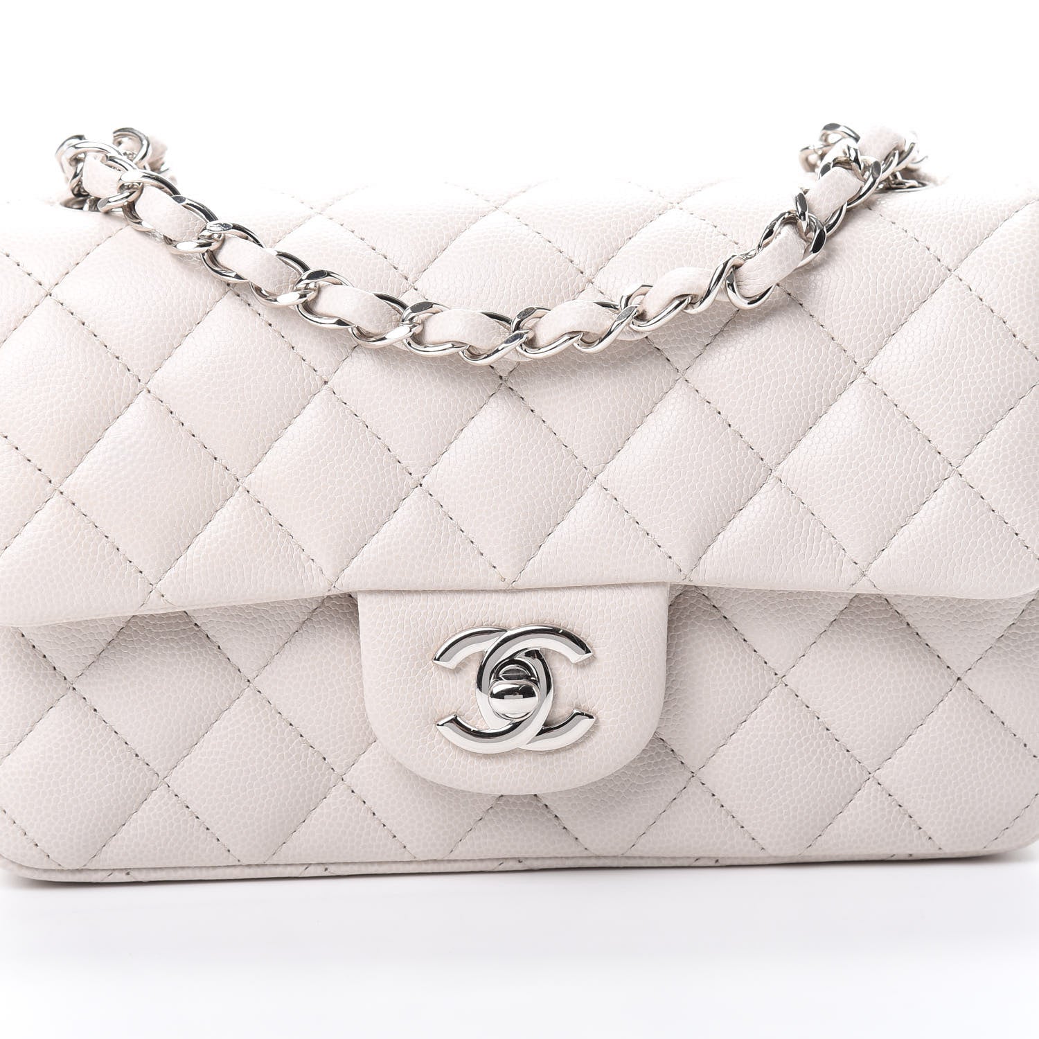 Chanel Caviar Quilted Mini Rectangular Flap Ivory 8 of 10