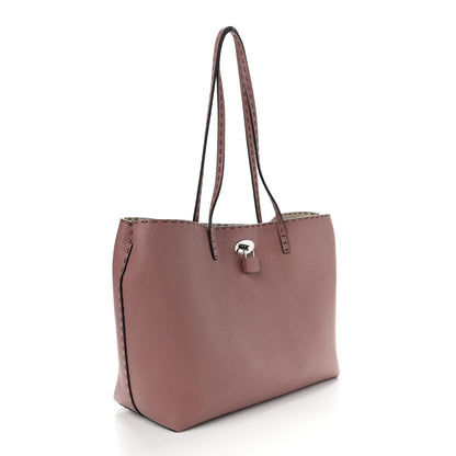 Fendi Cuoio Romano Selleria Bi-Color Carla Shopping Tote English Rose Camelia 3 of 11