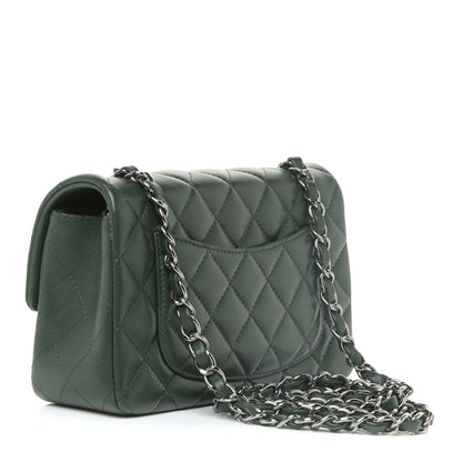Chanel Lambskin Quilted Mini Rectangular Flap Green 3 of 15