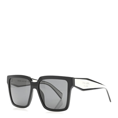 Prada Acetate Square Sunglasses SPR 24Z Black White 1 of 8