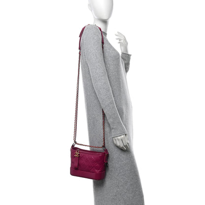 Chanel Aged Calfskin Quilted Small Gabrielle Hobo Fuchsia 2 of 10