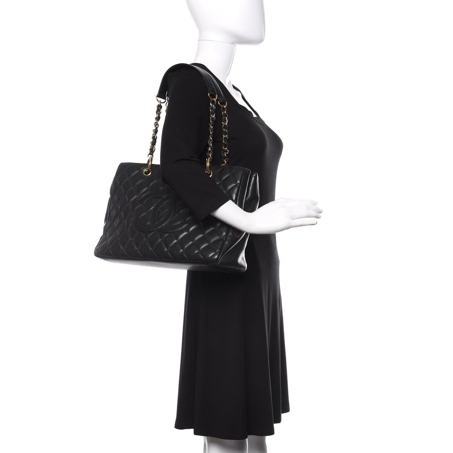Chanel Caviar Quilted Grand Shopping Tote GST Black 2 of 13