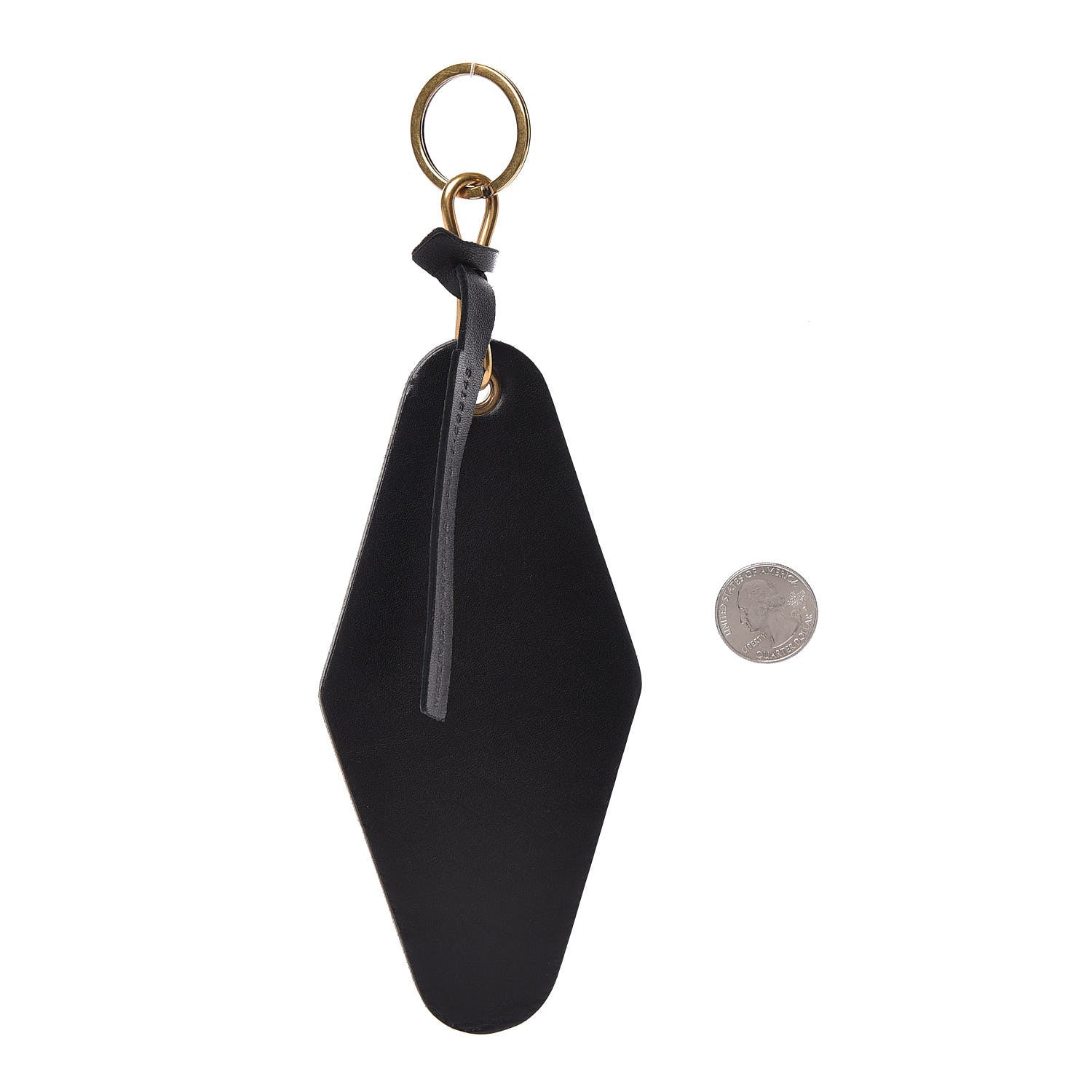 Balenciaga Calfskin Hotel Diamond Key Ring Black 2 of 6