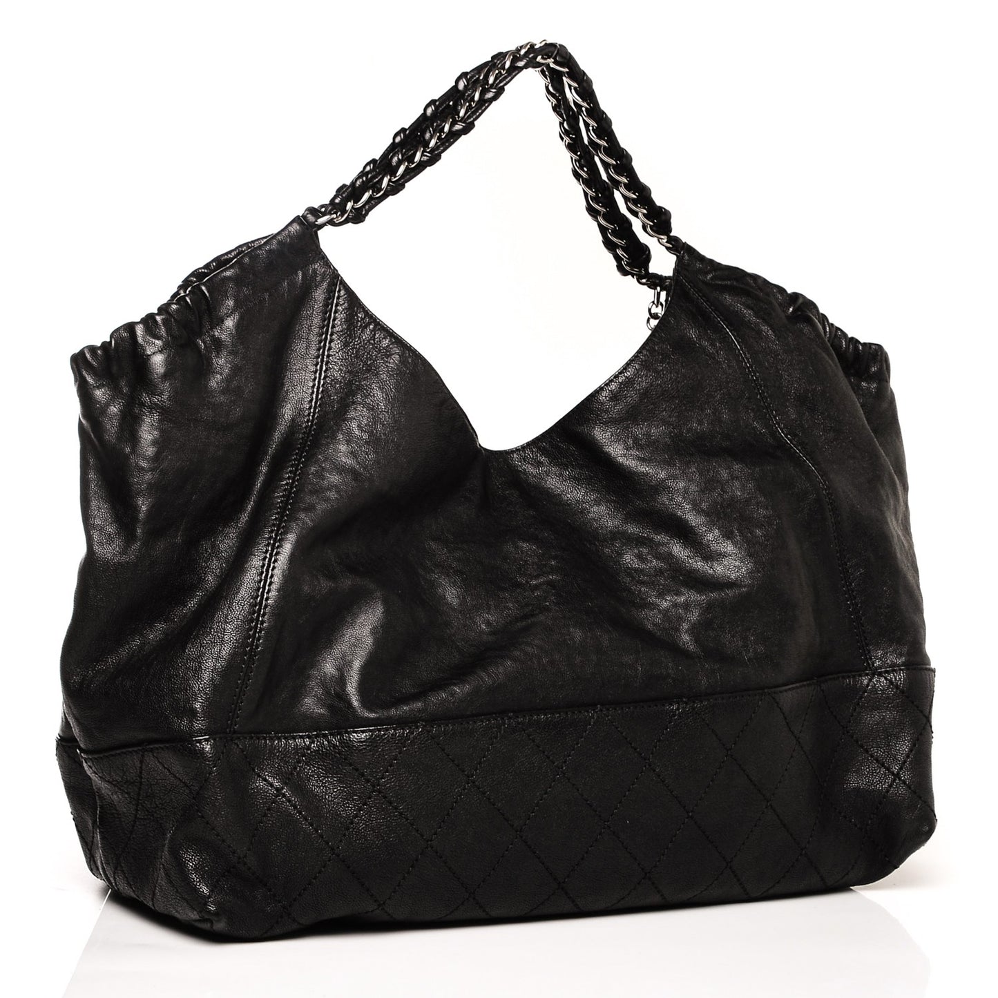 Distressed Caviar XL Coco Cabas Black