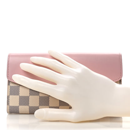 Louis Vuitton Damier Azur Sarah Wallet NM Rose Ballerine 2 of 8