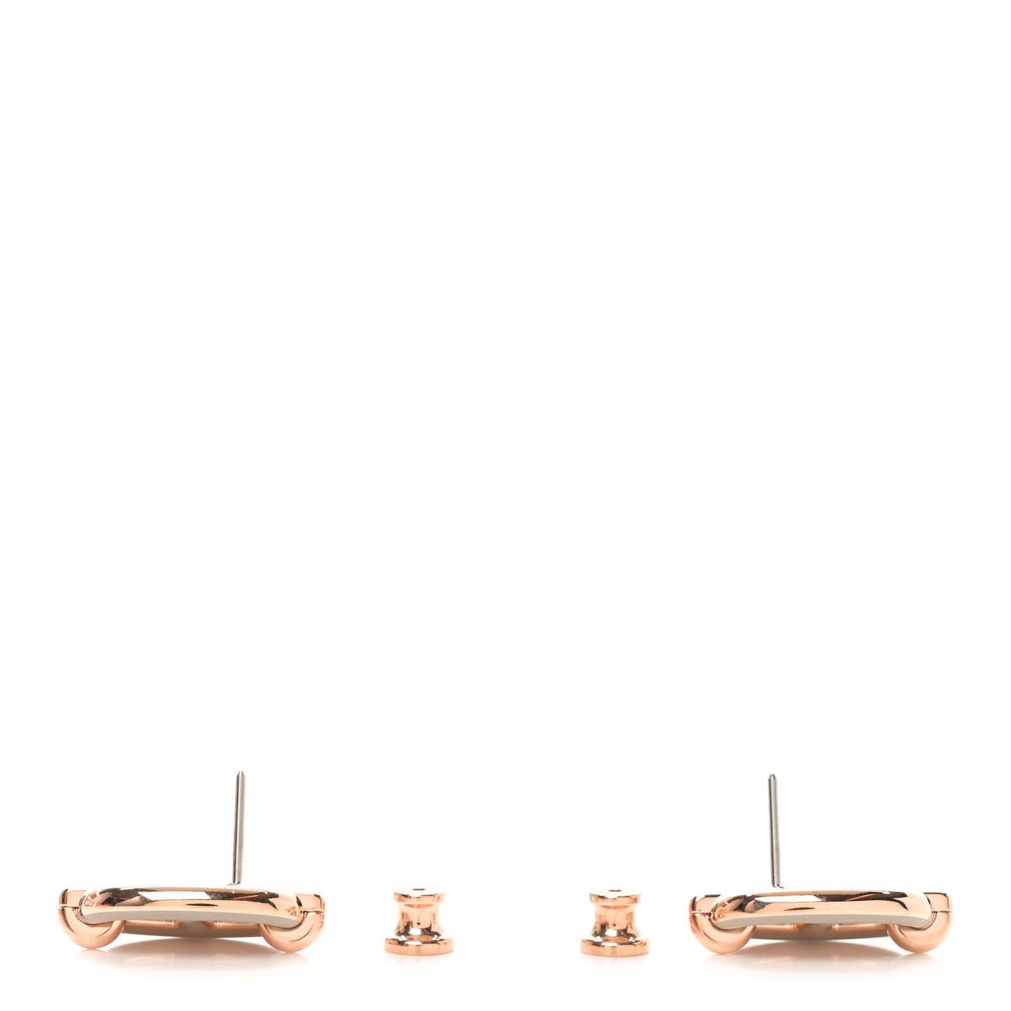 Enamel Mini Maillon Earrings Marron Glace