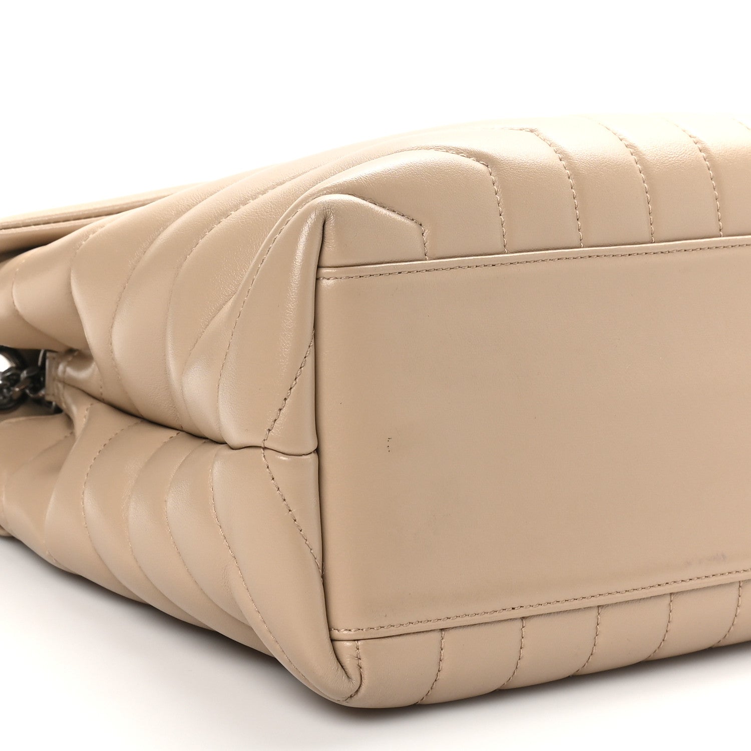 Saint Laurent Calfskin Y Quilted Monogram Medium Loulou Chain Satchel Dark Beige 9 of 11