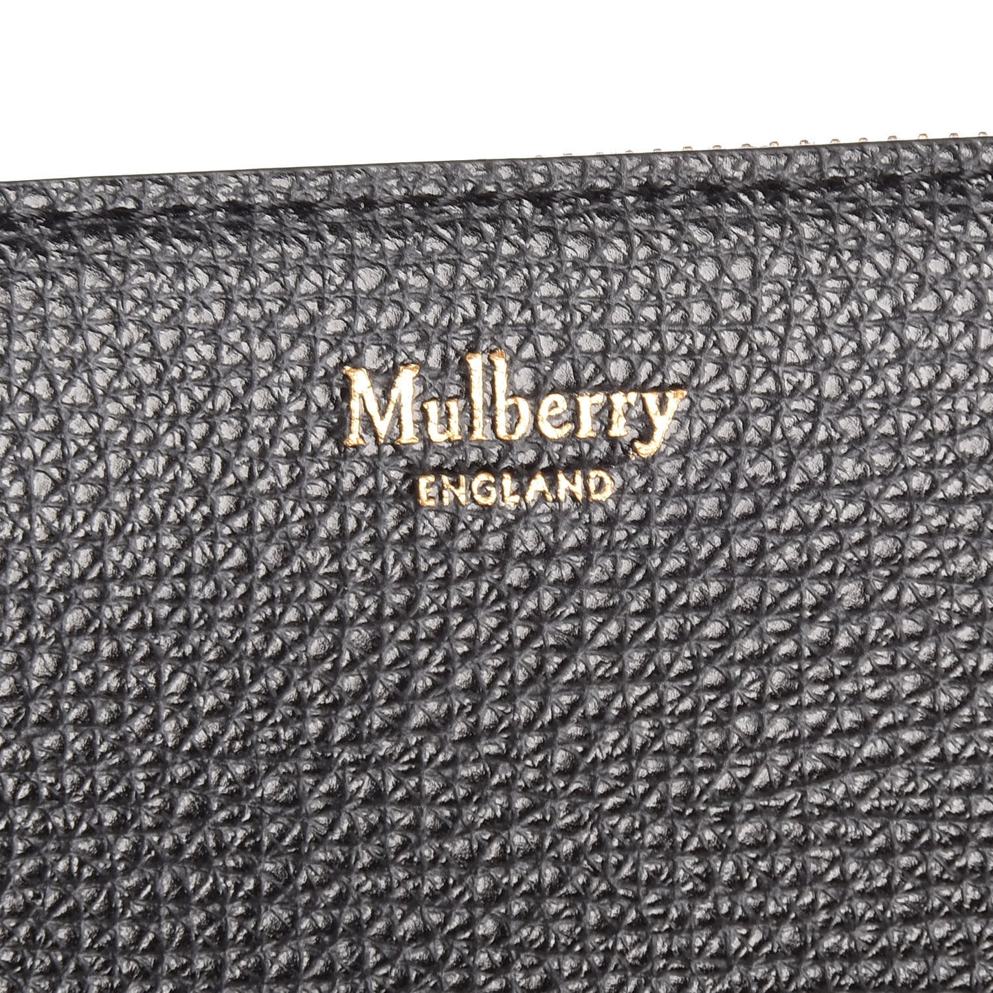 Cross Grain Calfskin Long Part Zip Wallet Black
