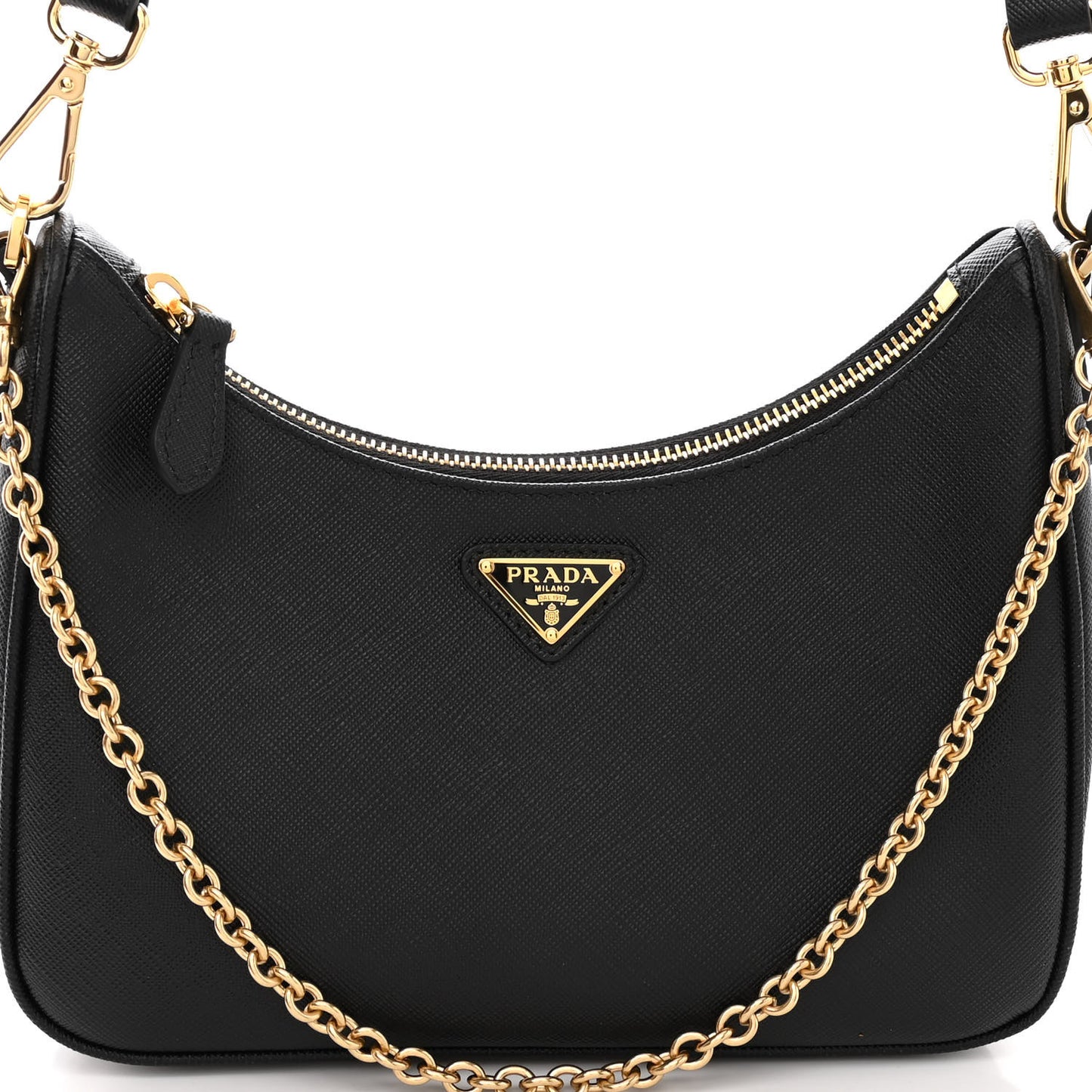 Saffiano Lux Re-Edition 2005 Shoulder Bag Black