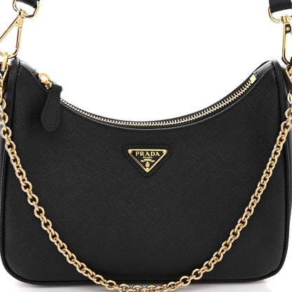 Prada Saffiano Lux Re-Edition 2005 Shoulder Bag Black 7 of 9