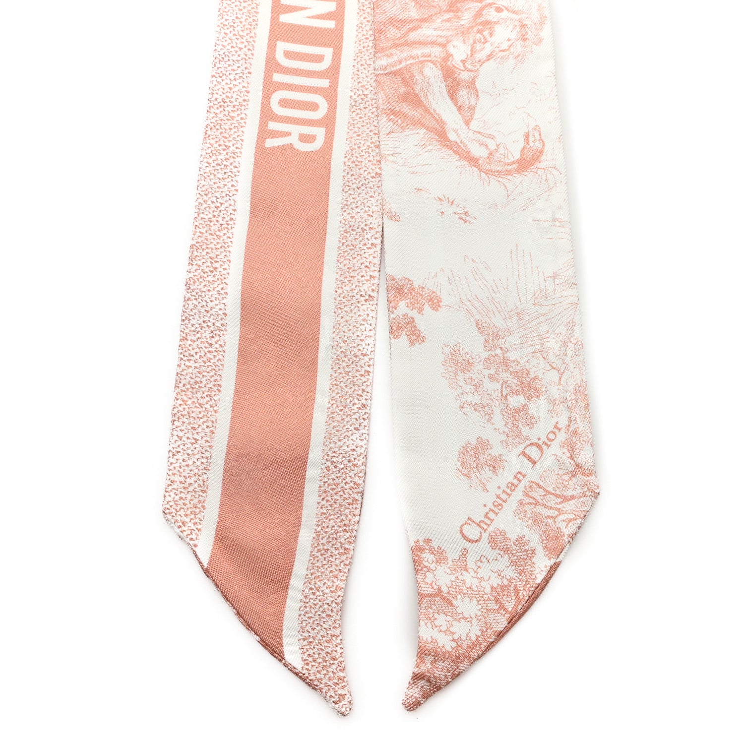 Christian Dior Silk Toile De Jouy Mitzah Scarf Pink 2 of 3