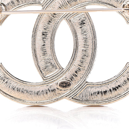 Chanel Crystal CC Brooch Light Gold 4 of 5